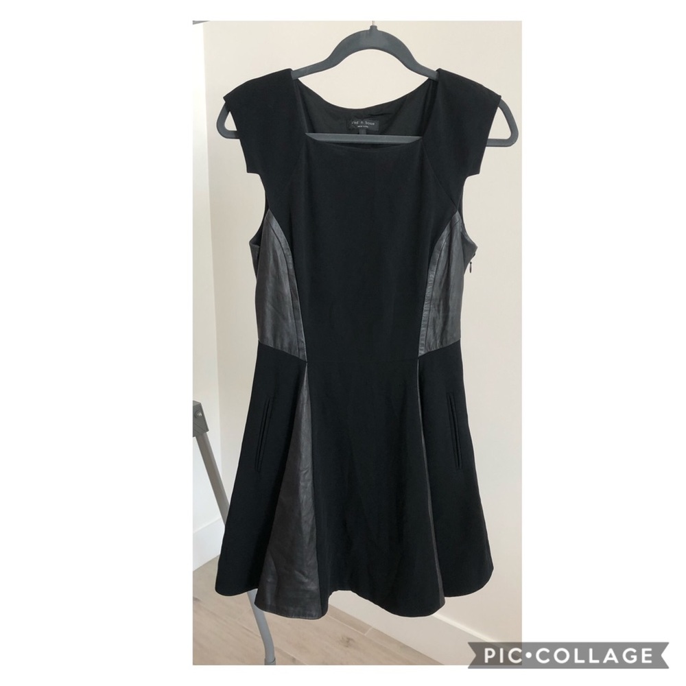 Rag & Bone black leather mini dress size 2